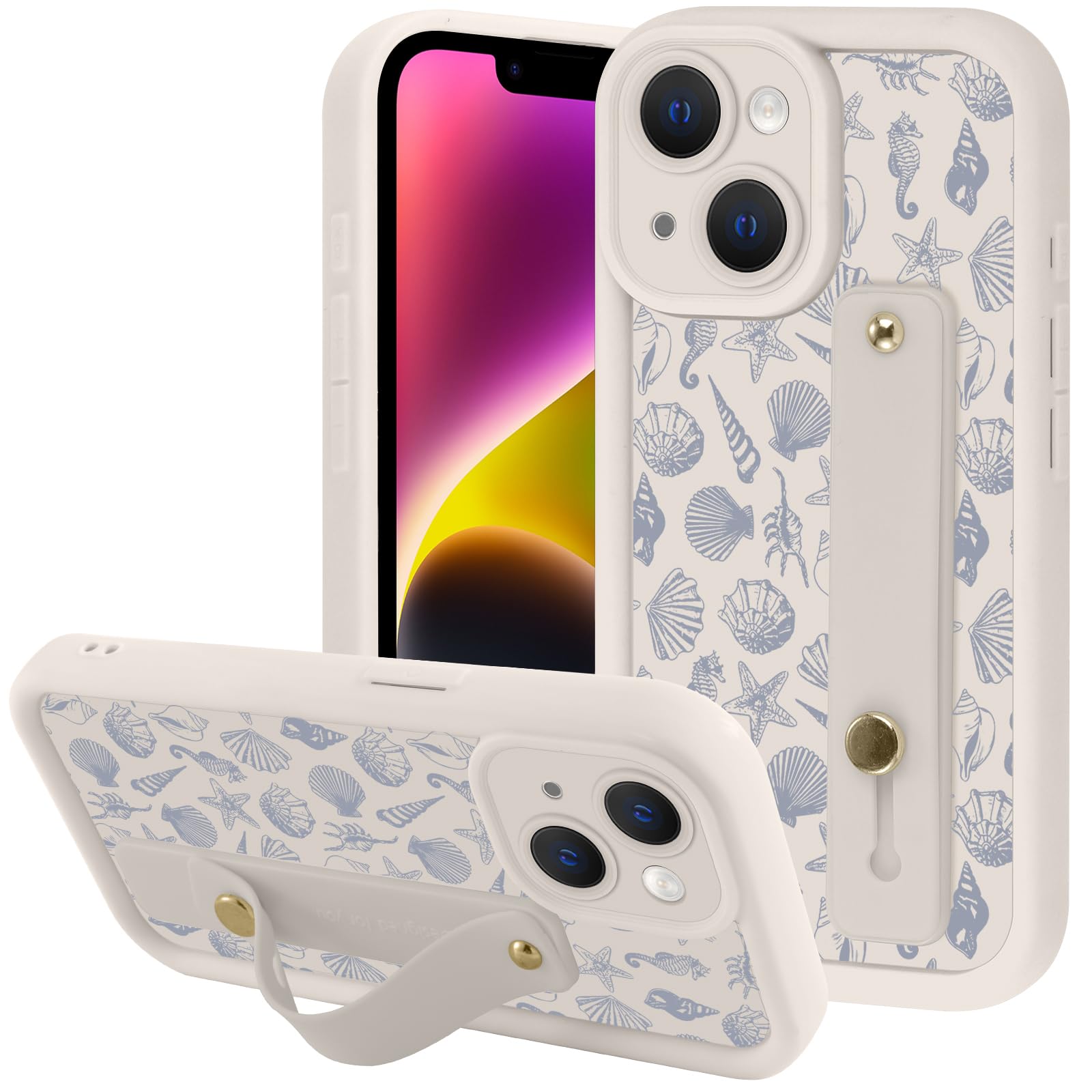 Coque iPhone 14 avec béquille et dragonne de transport pratique - 8
