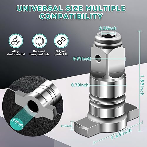 Miniatura 3 de MOONDKIST 2 piezas de llave eléctrica de 18 V, pieza de llave de impacto eléctrica sin escobillas, eje de llave inalámbrica de doble uso