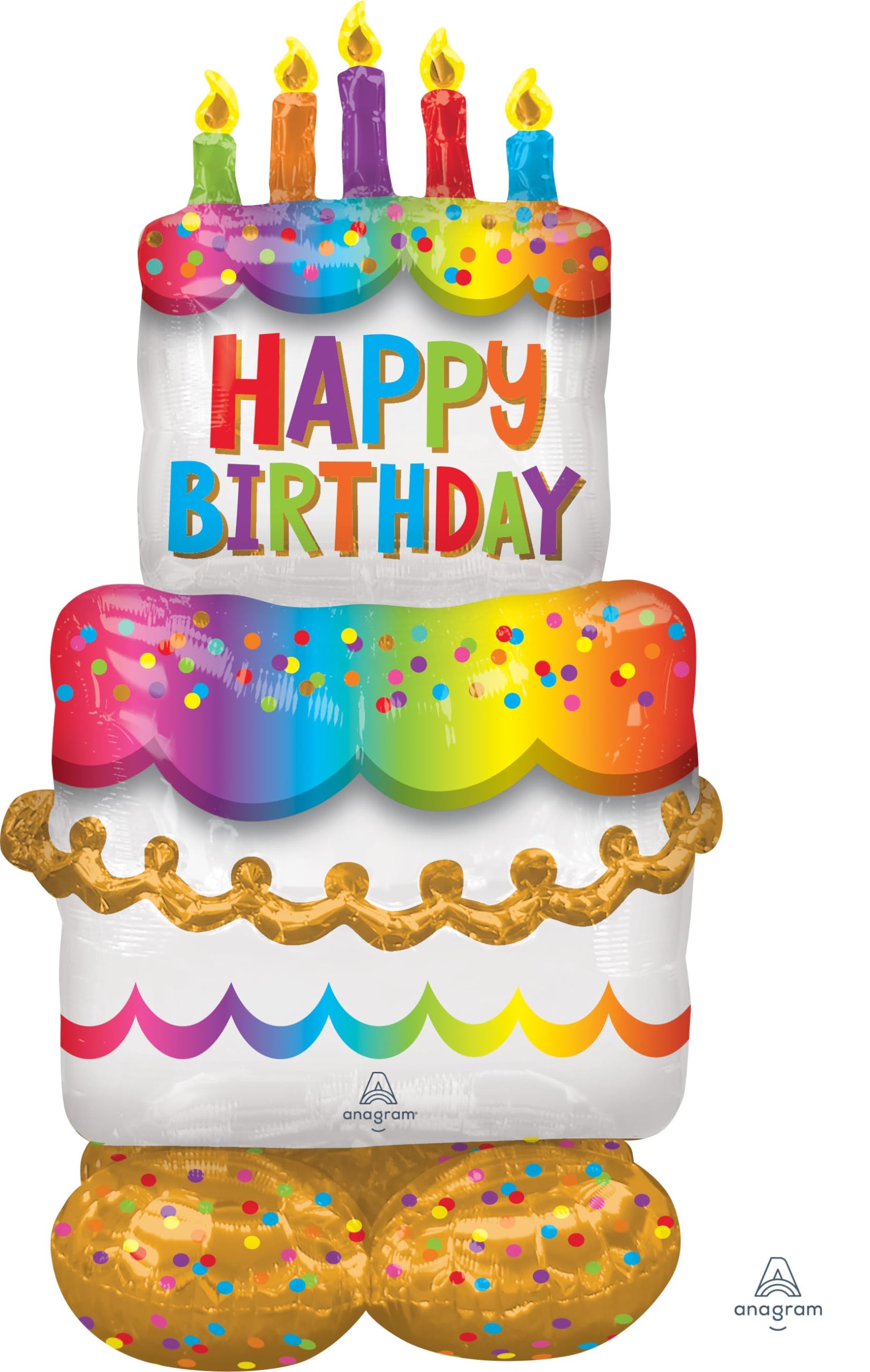 Anagram 4244911 Birthday Cake Airloonz Foil Mylar Party Balloon, 53", Multicolor, Pack of 1