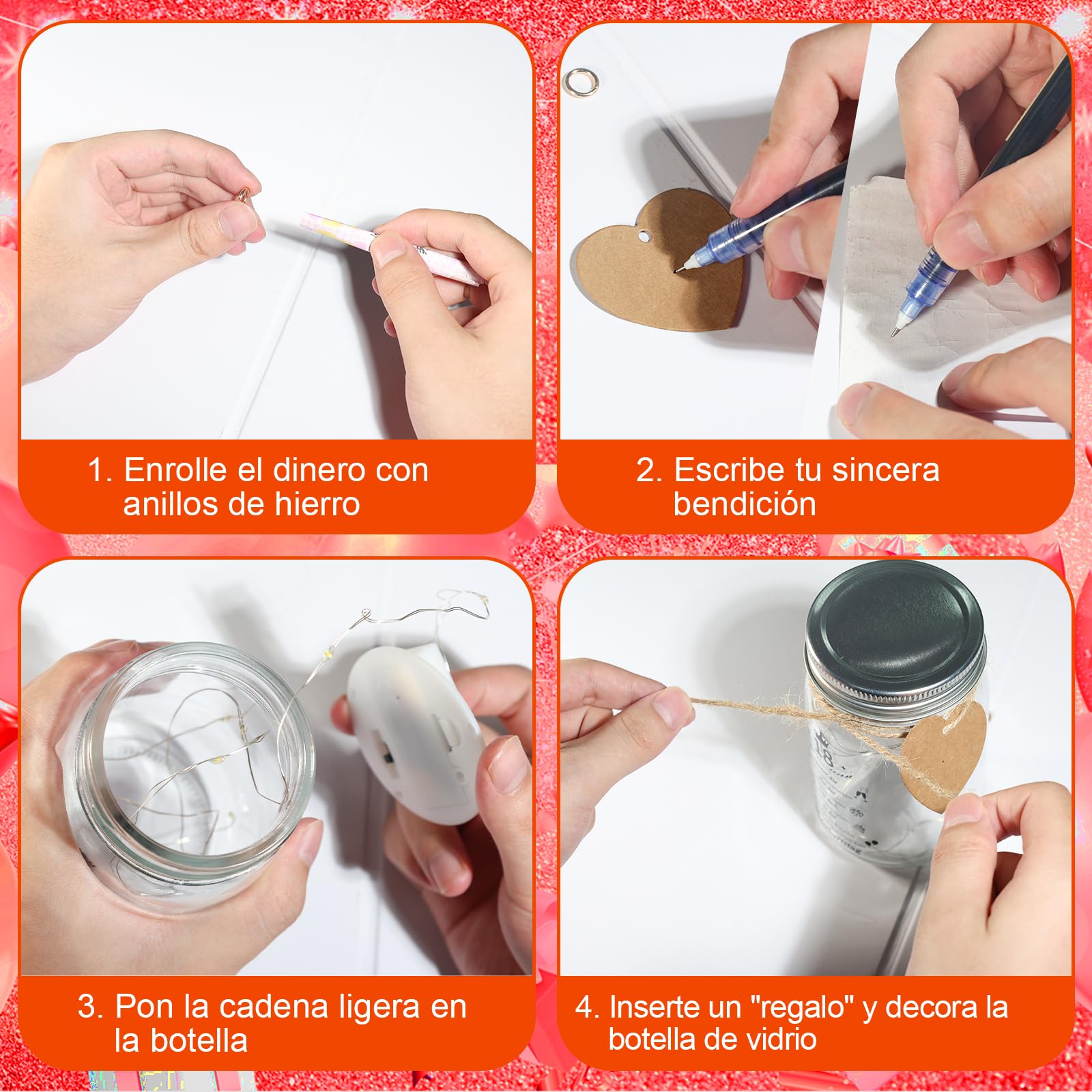 Tarro de Regalo con Luz para 18º Cumpleaños - Idea con Iluminación para Decoración de Fiesta y Dinero