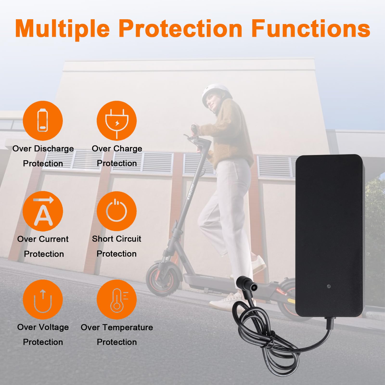 Chargeur de Scooter électrique 54.6V 2A pour Chargeur de Lithium 48V, Compatibilité avec Xiaomi 4 Pro 2e Génération, 4 Ultra, 5, 5 Pro, Chargeurs Hoverboard Ebike, Connecteur de Charge Rapide 9 mm