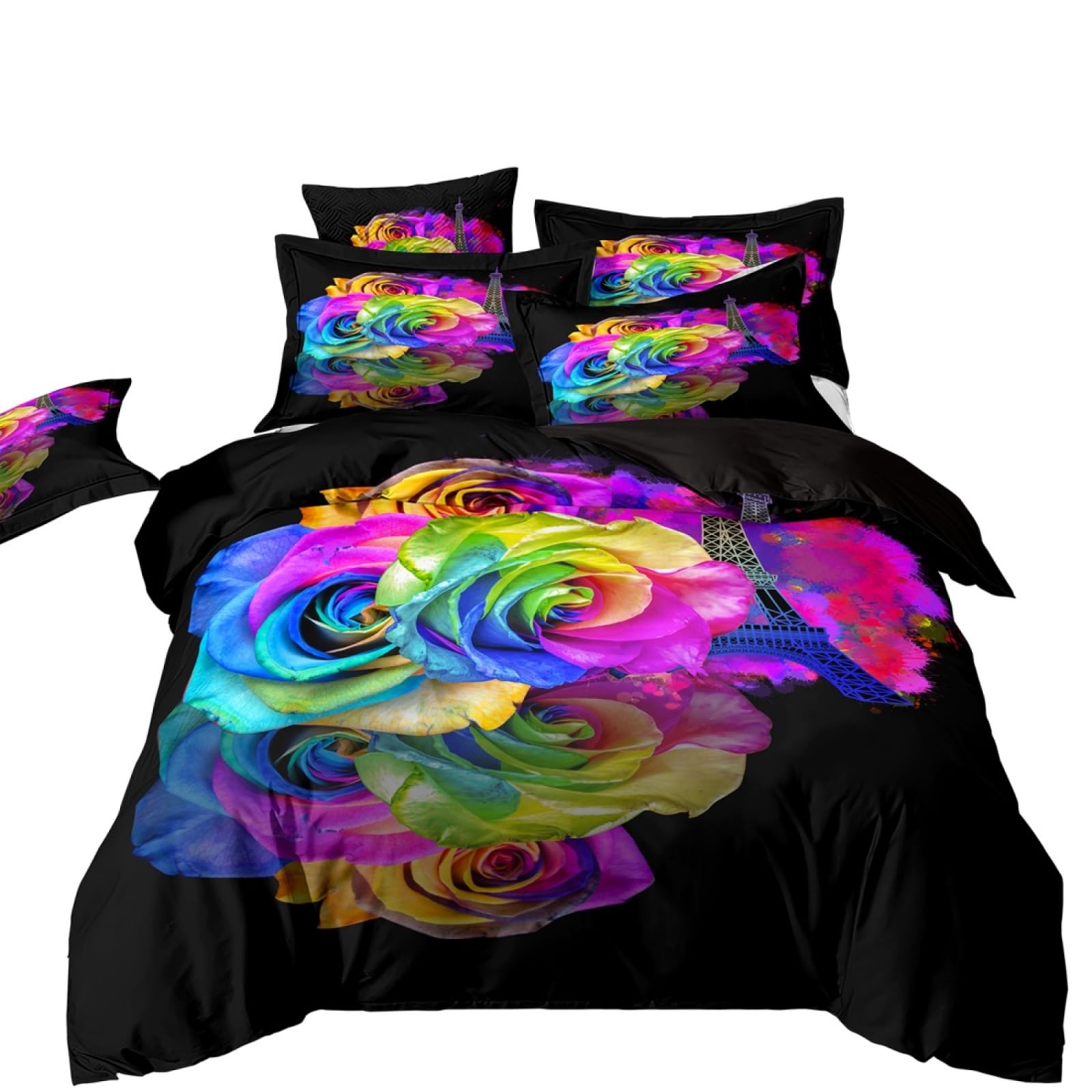Double Duvet Set Colorful Roses Bedding Double Bed Set Duvet Cover Sets