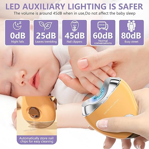 Miniatura 5 de Electric Nail Clippers for Seniors and Women, LED Light Electric Nail Trimmer Adult with 3 Speeds, Safe Automatic Fingernail Grinder with Storage,