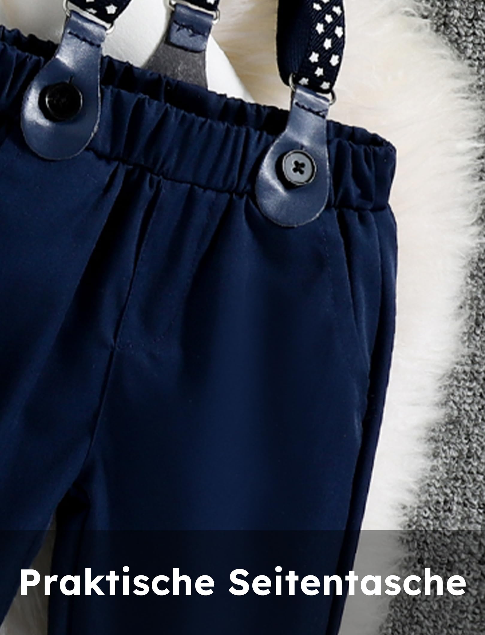 PATPAT Completi e Coordinati per Bambino - Vestiti Neonato Maschio Abbigliamento con Maglietta, Completo di Pantaloni da Cerimonia, Papillon e Maglietta Elegante - Abito Bimbo Battesimo, 0-18 Mesi