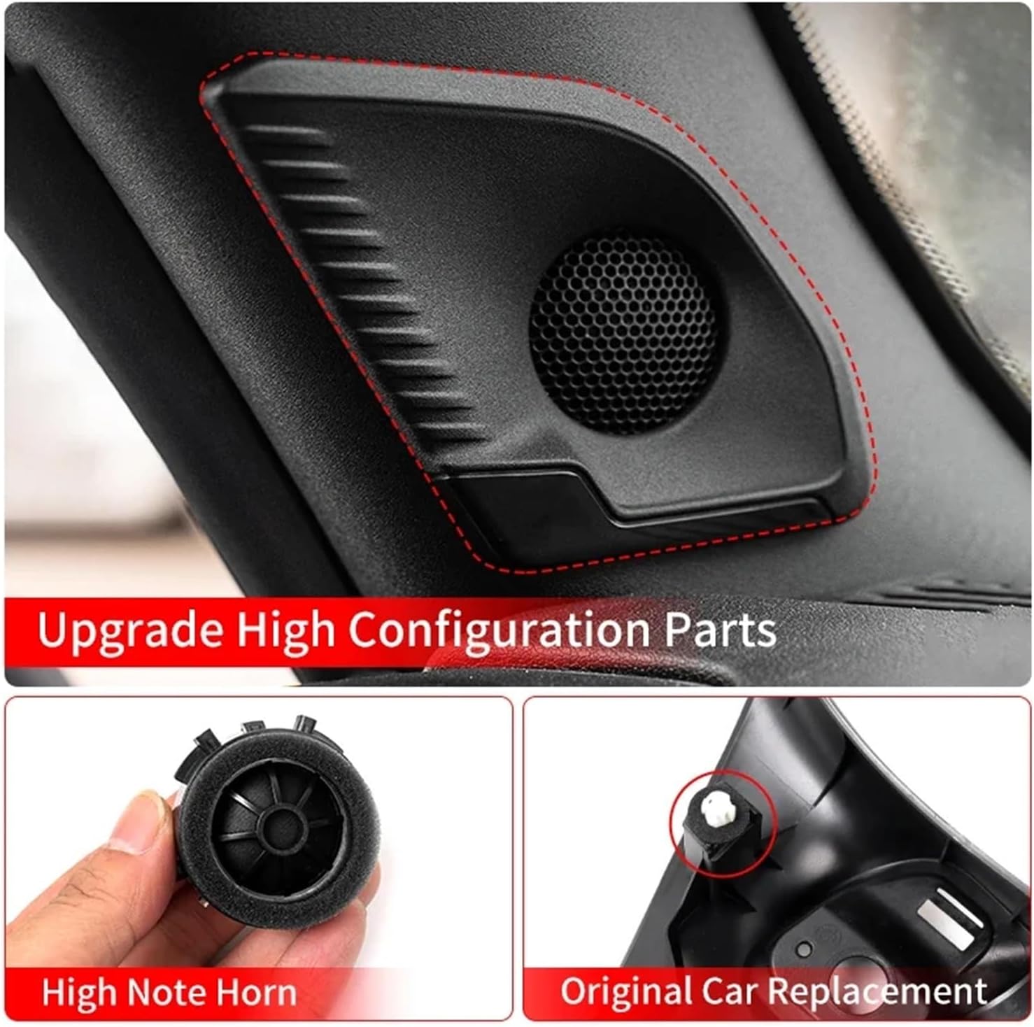 Compatible with Toyota Land Cruiser Prado 250 LC250 2024 2025 A Pillar High Frequency Speaker Replacemen Sound Kit Interior(A- Pillar Black 2PCS)