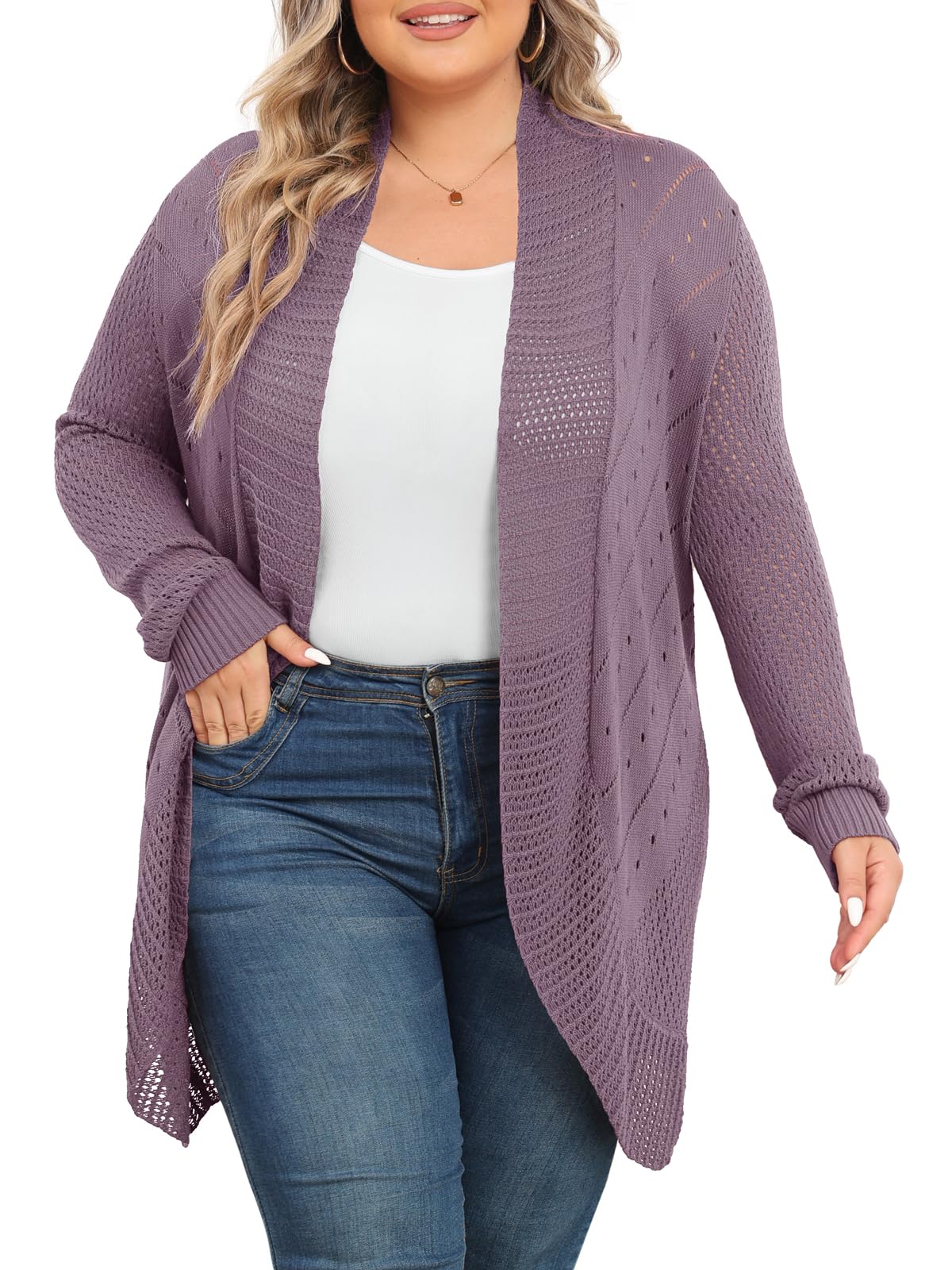Crochet Plus Size Womens Cardigans Women Plus Size Knit Sweaters