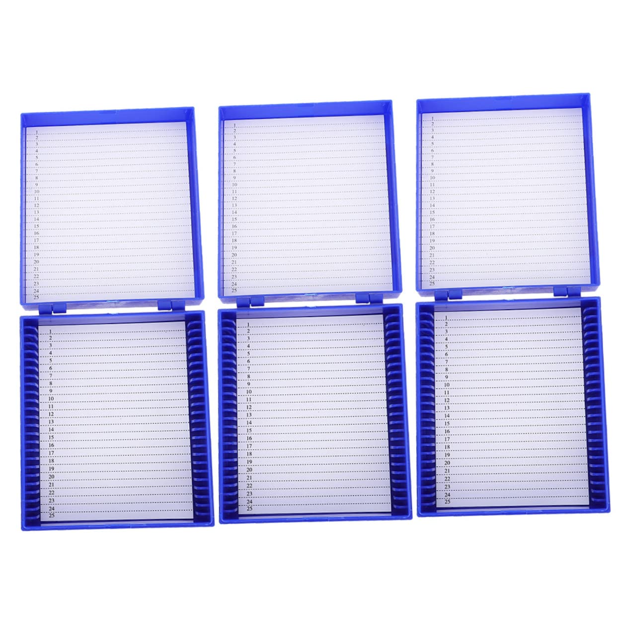 CIYODO 3pcs Boxes Slide Box Microscope Slide Sample Containers Slide Lab Microscope Accessories Lab Samples Organizer Specimens Storage Case para Guardar Laboratory Supply Trays White Abs