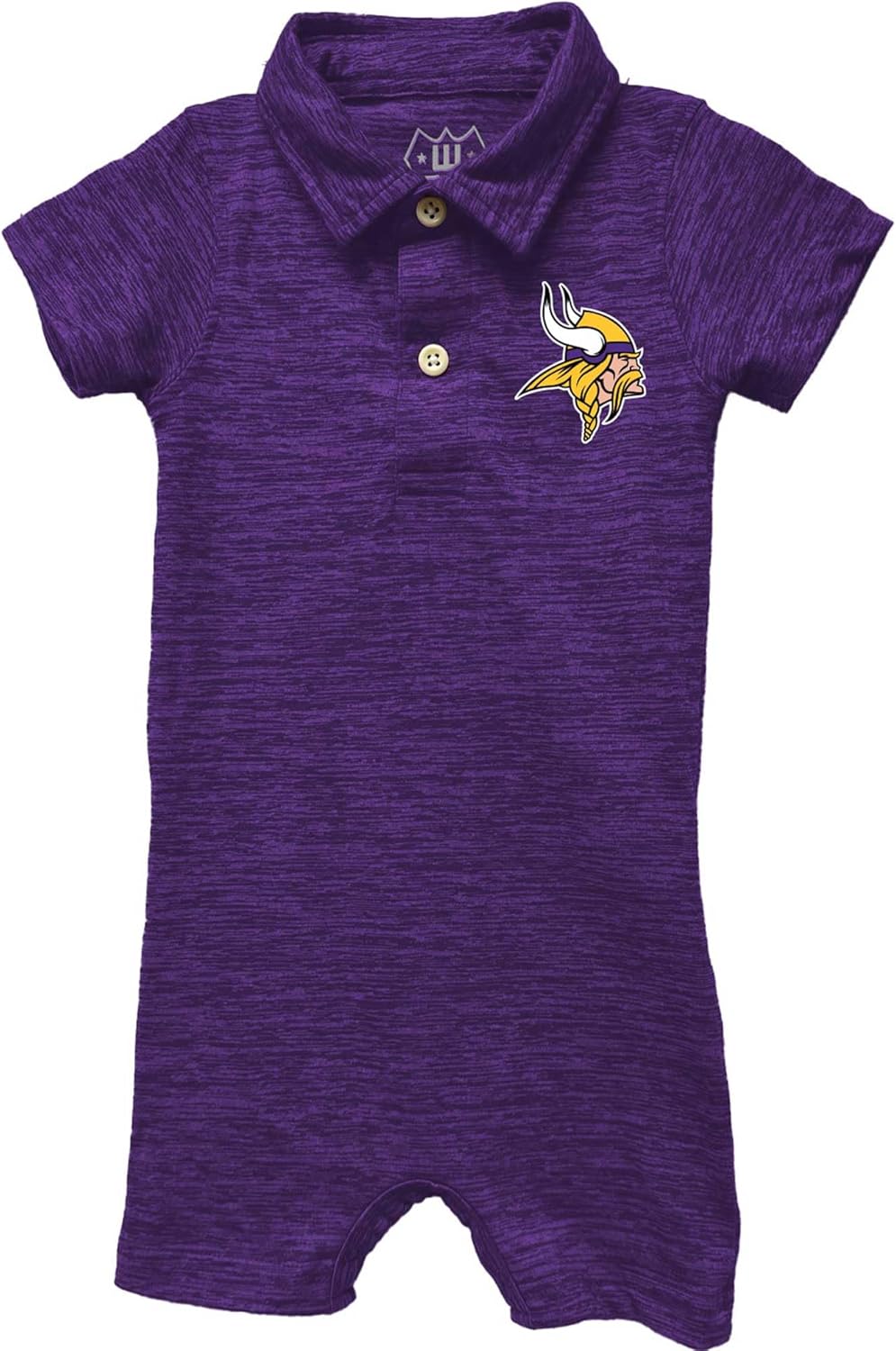 Infant Wes & Willy Purple Minnesota Vikings Short Leg Cloudy Yarn Polo Bodysuit