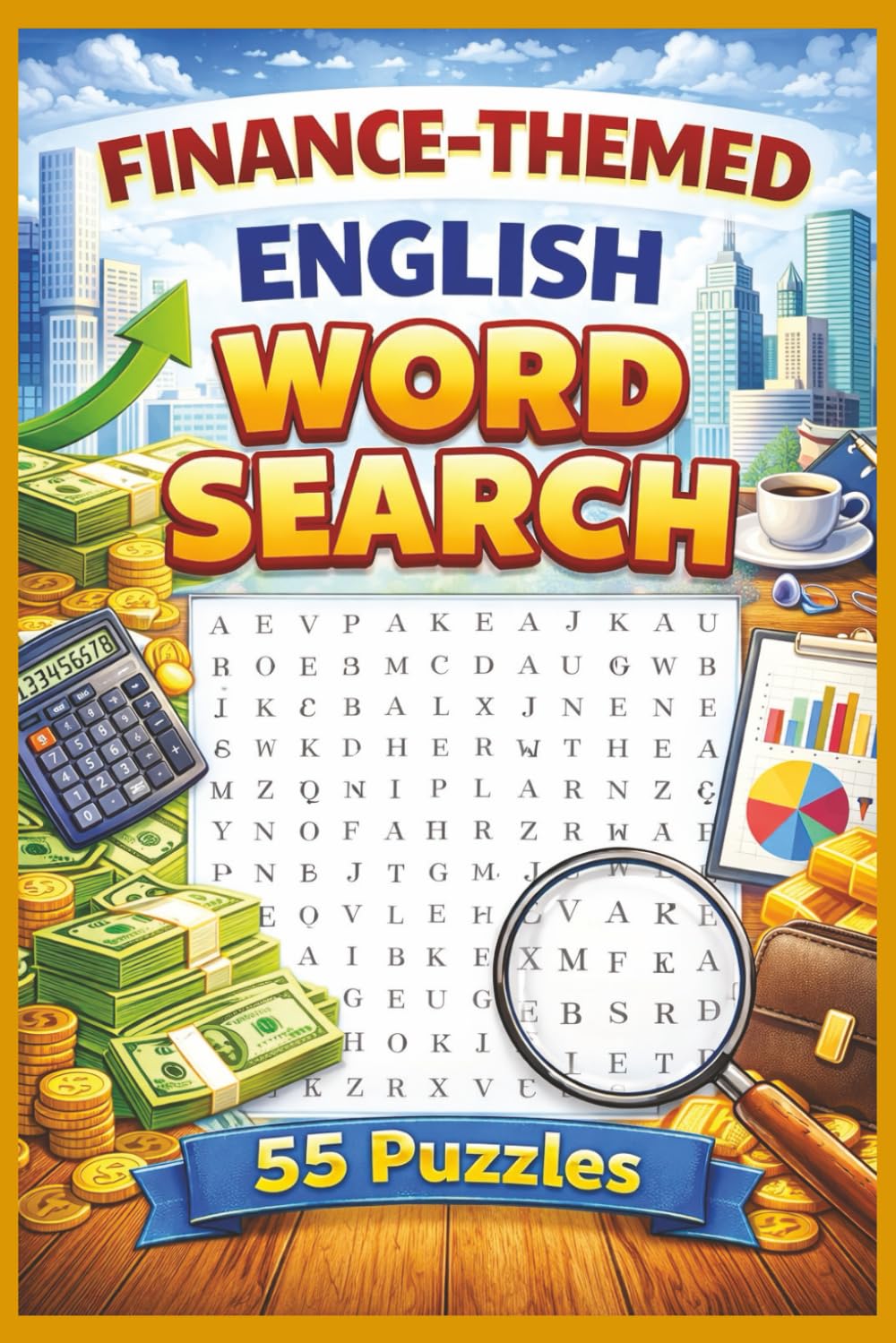 Finance-Themed English Word Search: 55 Word Search Puzzles with Easy to Read Print About Finance & Money, Investments, Financial Activities and More | ... (Word Search & Crosswords for Fun Learning)
