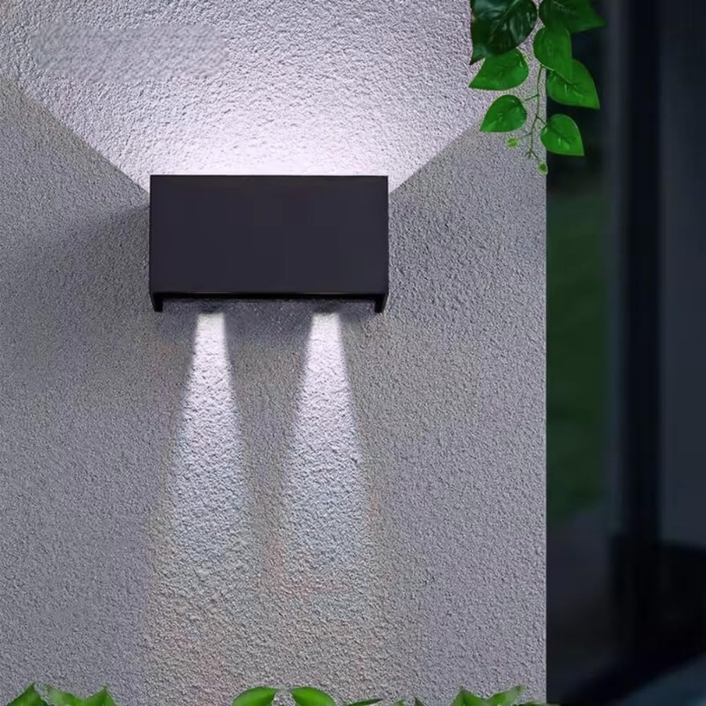 Applique LED da Esterno e Interno 24W, Fascio Luminoso Regolabile, 2000 Lumen, IP65 Impermeabile, Lampada da Parete in Alluminio, per Giardino, Balcone, Terrazza (Nero - Luce Fredda 6500K)
