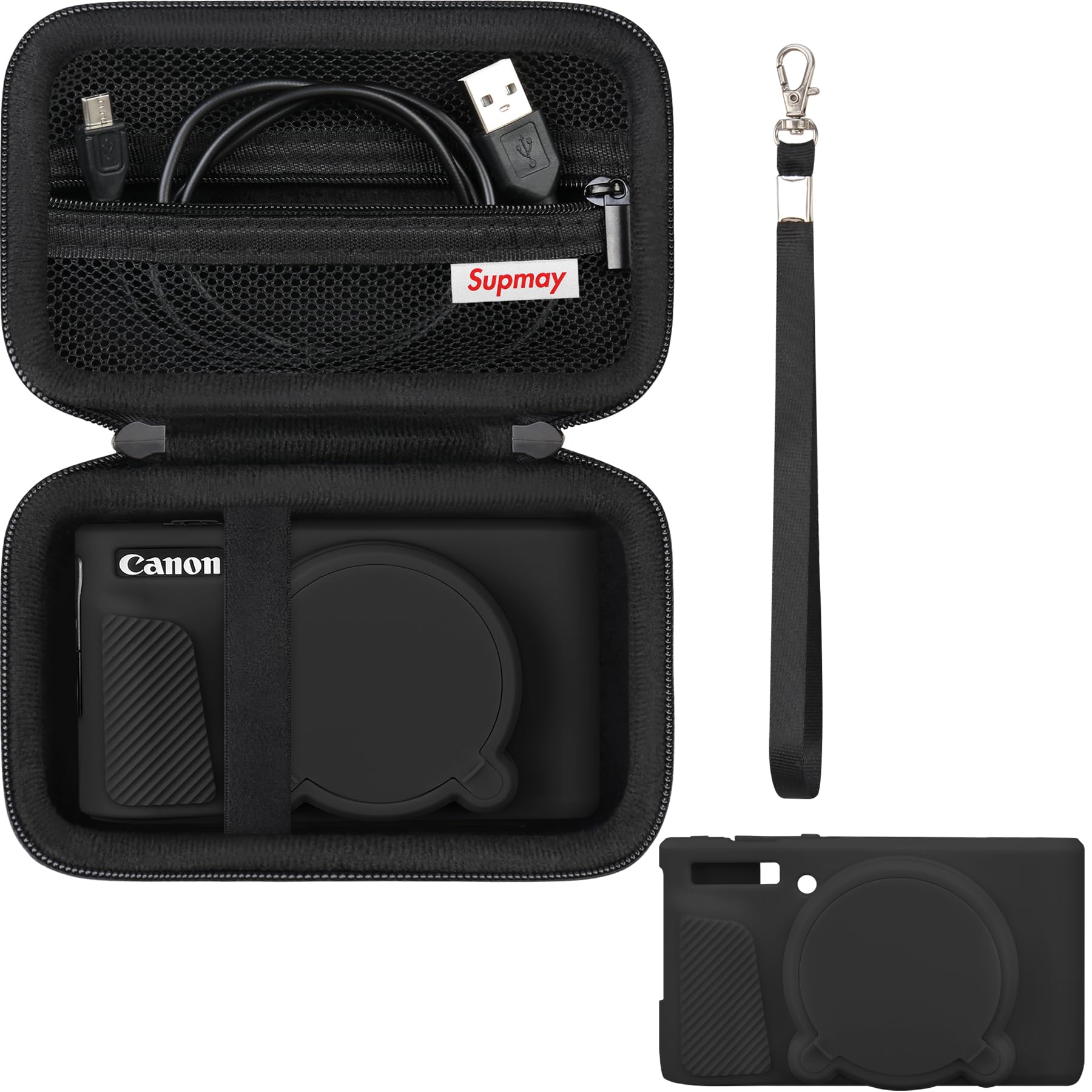 Supmay Case for Canon PowerShot SX740 HS, SX730 HS Camera, Hard Case*1+Soft Silicone Cover*1, SX740/SX730 Digital Camera Soft Silicone Protective Bag