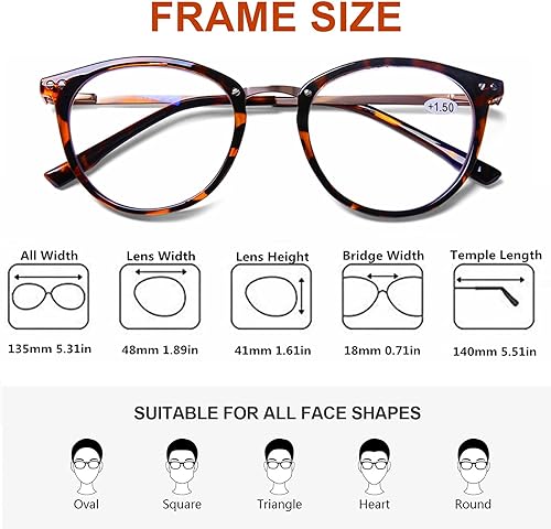 Miniatura 4 de AQWANO Gafas de lectura con bloqueo de luz azul para mujeres y hombres, para lectura de computadora redondos, antifatiga ocularUVdeslumbramiento