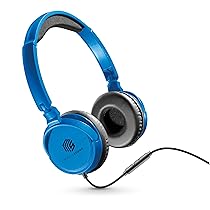 Music Sound ,  HEADBAND filo Basic, Cuffie on ear pieghevoli con filo e microfono – Jack 3.5 mm – Colore Blu, One Size