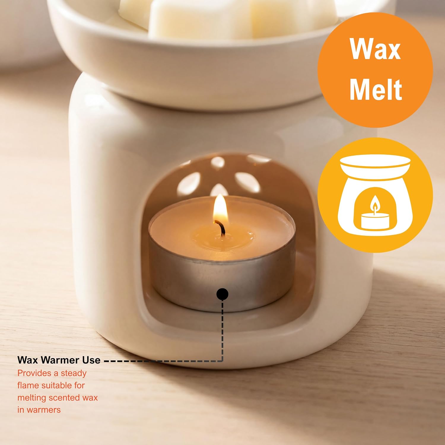 PAMI Premium Long-Lasting with 8 Hours Burning Time Unscented Round Tealight Candles [50-Pack] - Paraffin Tealights with Beautiful Flame- Perfect for Votive Candle Holders