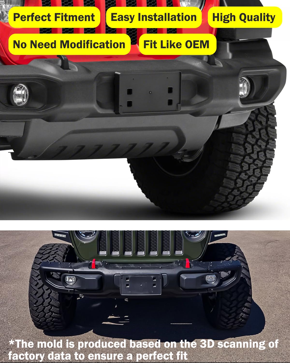 【Jeep】JKラングラーブラックバンパー ナンバープレートホルダー付き Amazon.co.jp: Phamyor オリジナルフロントナンバープレートバンパー