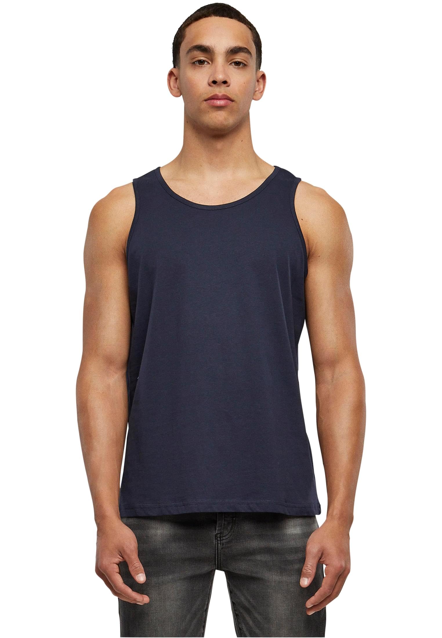 Build Your Brand Men's Basic Tank T-Shirt, Navy, 3XL