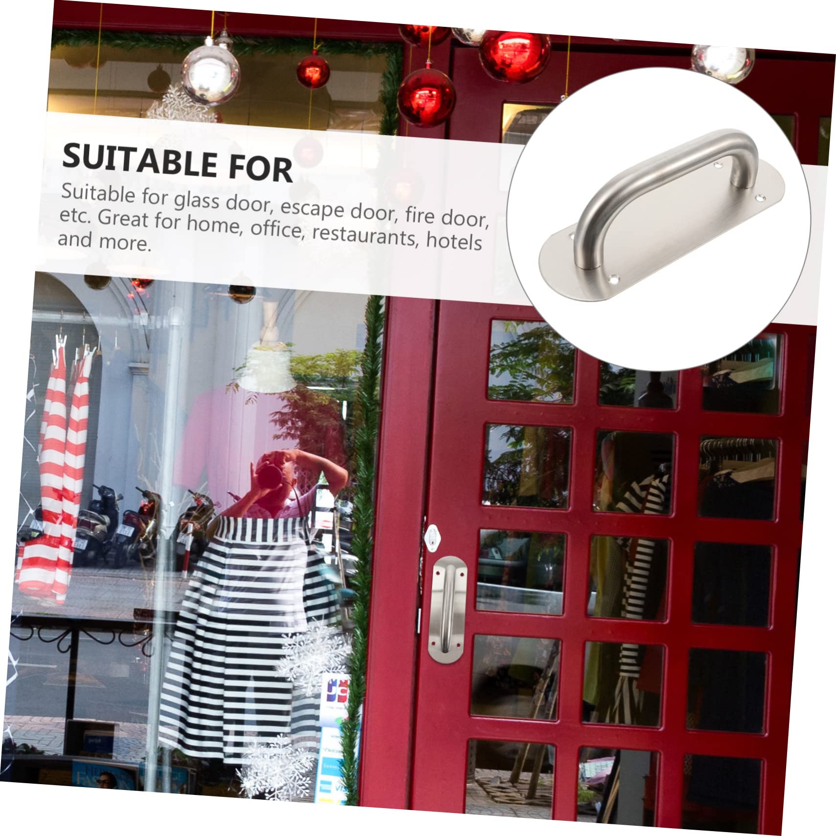 Mipcase Stainess Door Handles Enameled Knob Plate Sturdy and Anti-Fading for Commercial Use