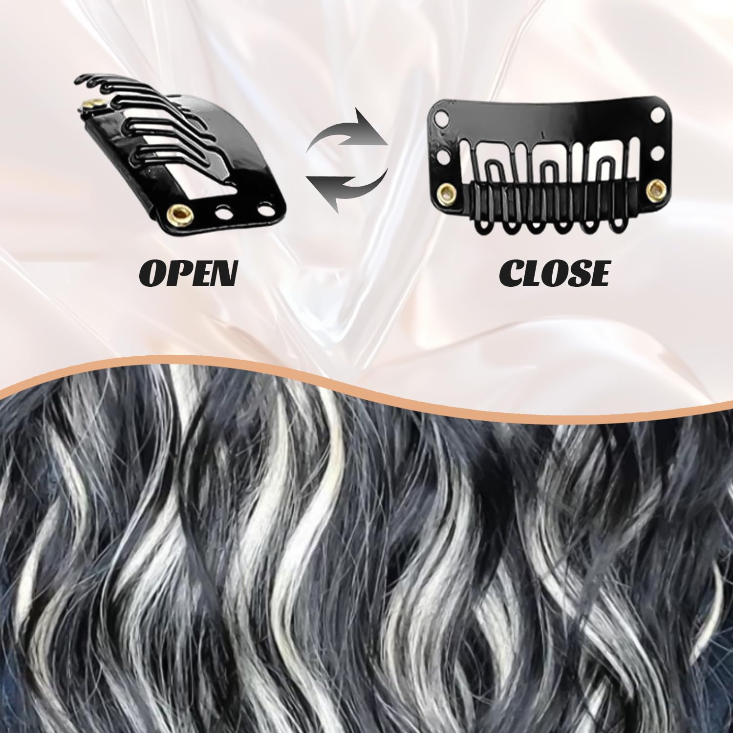 10 Pcs Hair Extensions, White, 22 inch - Image 4