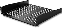 StarTech 2U Vented Server Rack Shelf - 16in Deep Universal Cantilever Tray, 50lb Capacity Heavy Duty Steel for 19in Racks, TAA Compliant