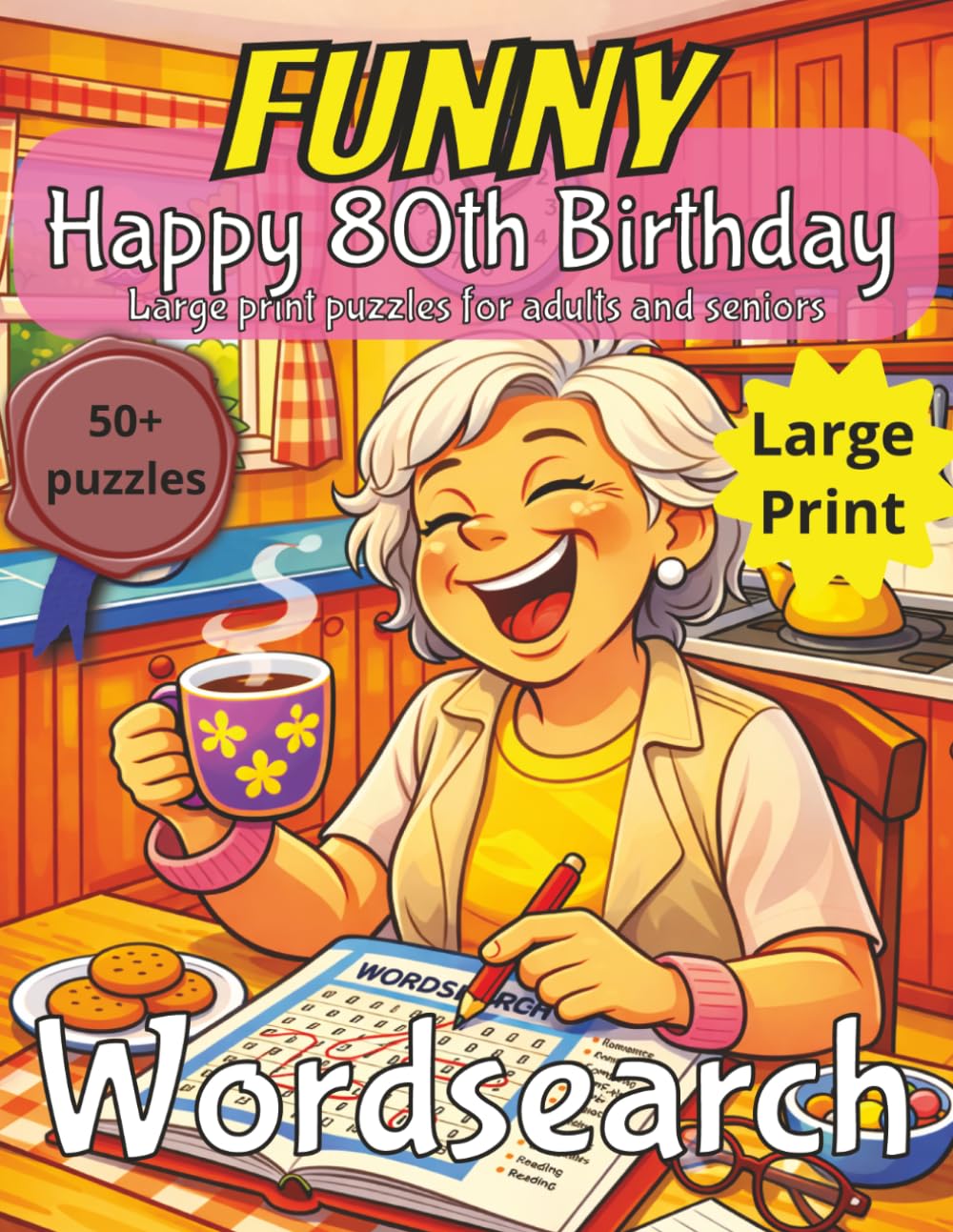 Funny 80th Birthday Word Search for Women: 80th Birthday Gift | Gifts for Women | Present for Senior | 80 Year old Gift | 80th Gift for Women | ... Print | Fun Gift Elderly | Women 80th Present
