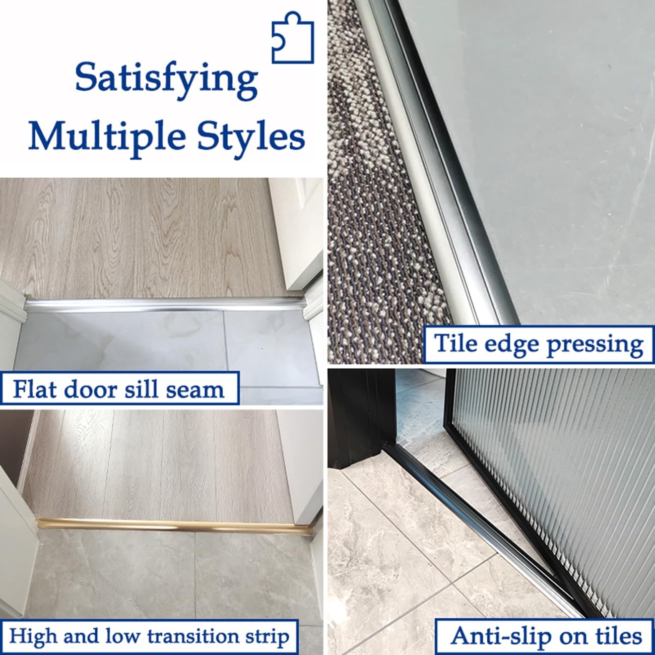 Soglia Di Dislivello Per Pavimento Da 3 * 90cm(2.9ft), Striscia Divisoria In Alluminio, Impermeabile, Strisce Di Copertura Per Pavimenti Per Collegamento Fessure(Rose gold,5cm)