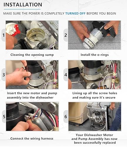 Miniatura 6 de 154844101 Kit de motor de repuesto de motor de bomba de circulación para lavavajillas compatible con Frigidaire, Kenmore, Crosley, Kelvinator