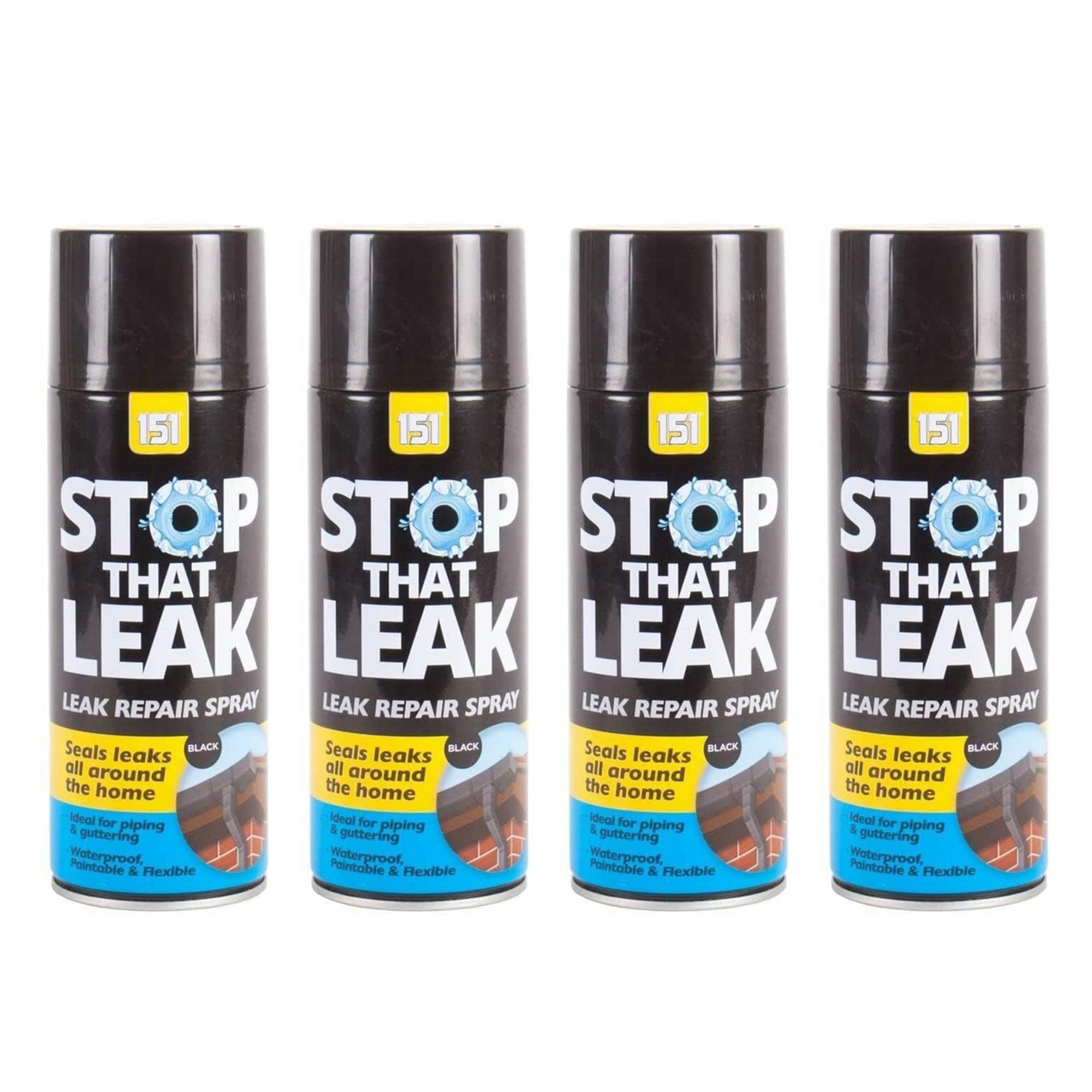 PEBBLE HUG 151 Leak Repair Spray, Stop Leaks Sealer Spray Waterproof Sealant for Pipe Cracks Instant Solution, 400ml (Pack of 4)