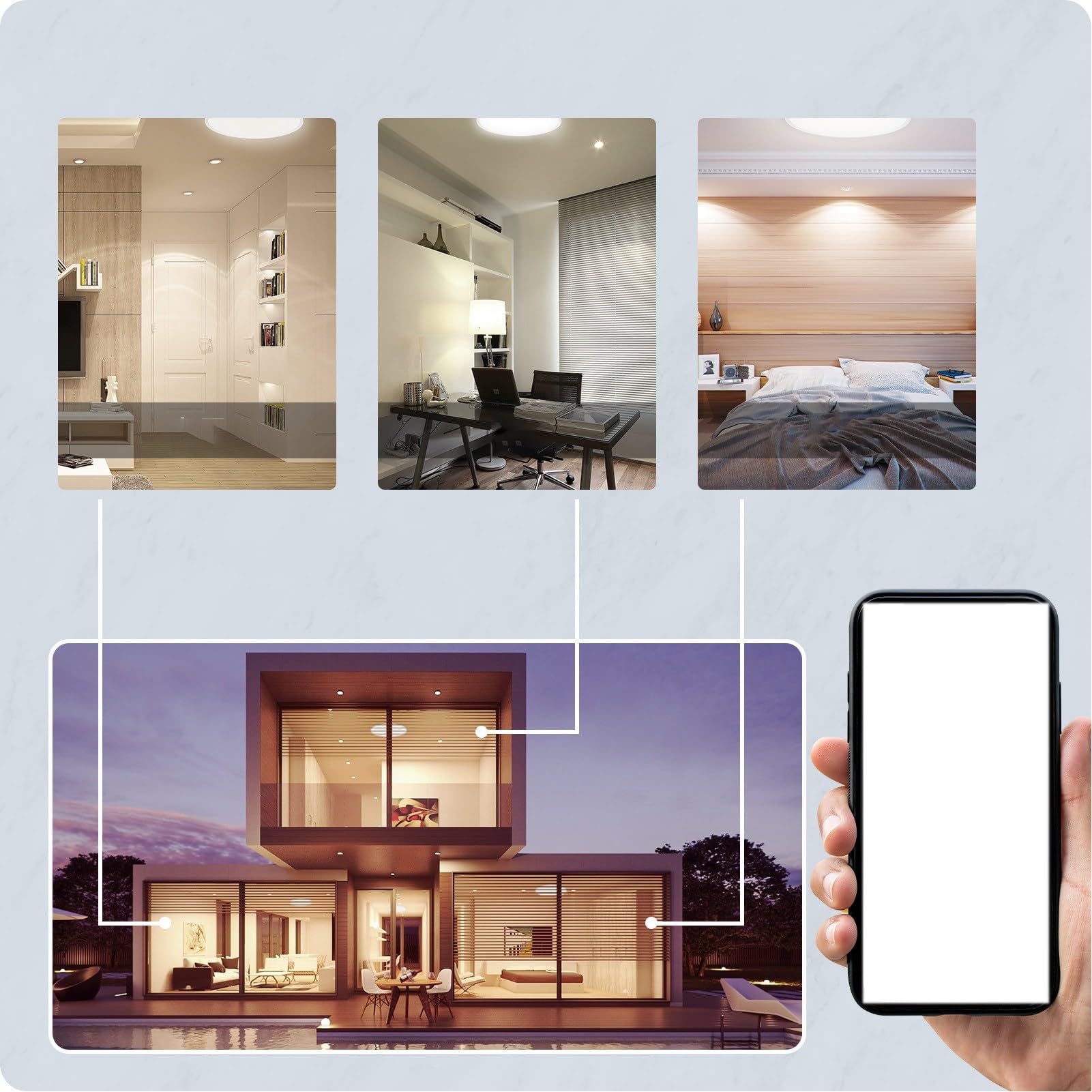 Luz de Techo Inteligente, 25W WiFi LED RGB Ultradelgado con Control de Aplicación para Habitación de Niños, Dormitorio, Sala de Estar