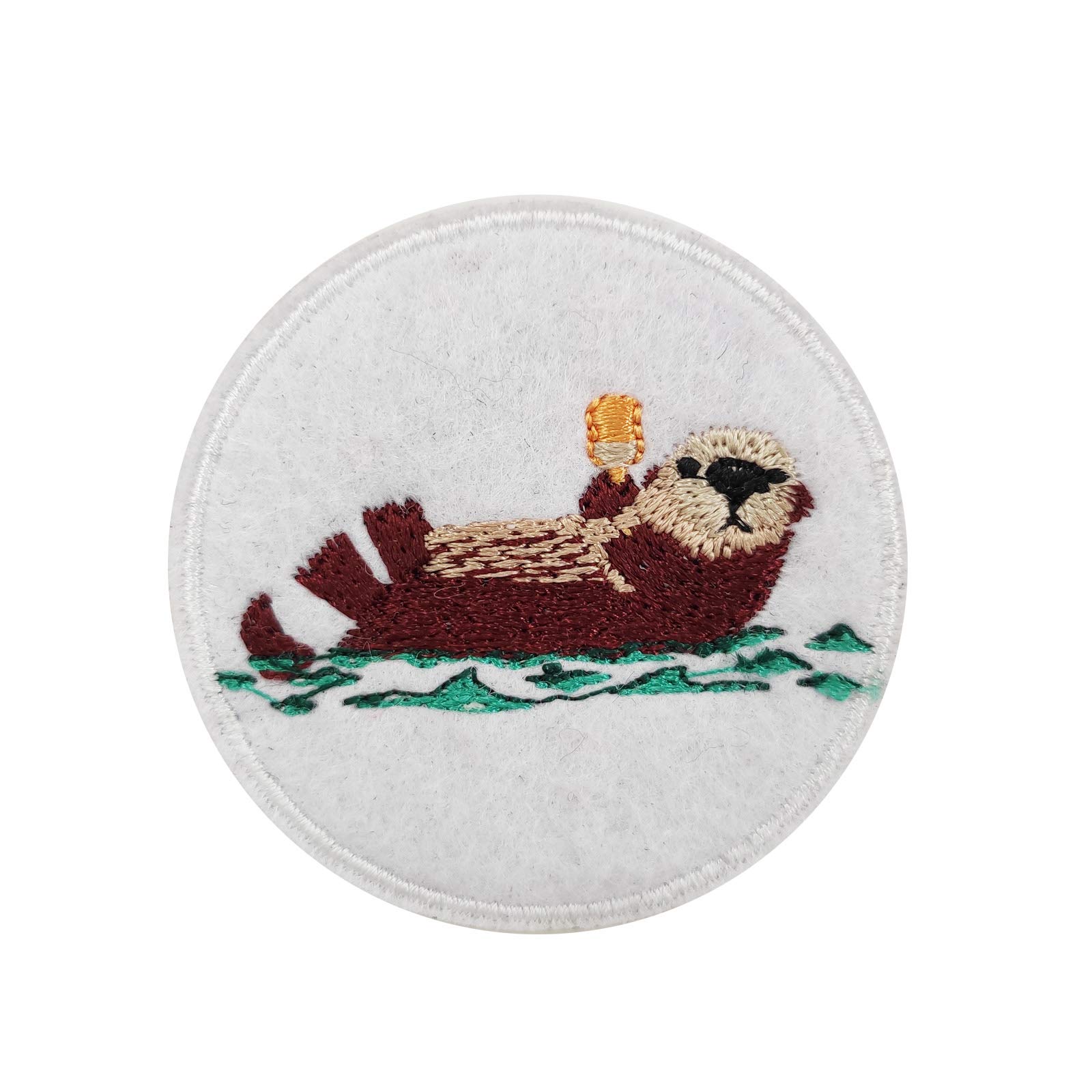 Cute-PatchSea Otter with A Popsicle Embroidered Iron on Patch