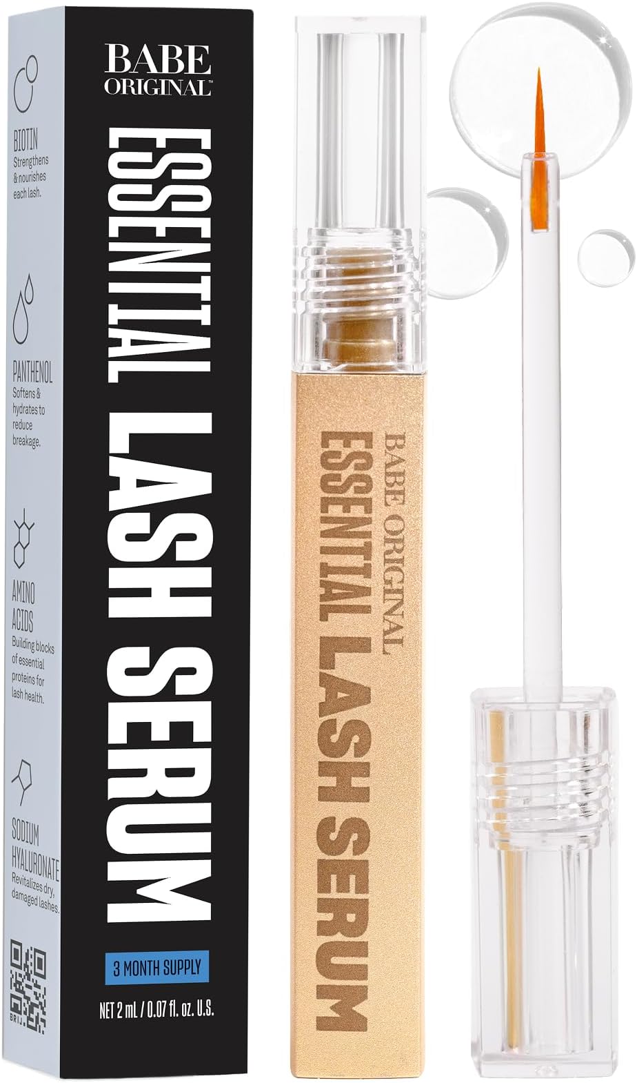 Babe Original Lash Serum - Fuller & Longer Looking Eyelashes, Advanced Lash Enhancing Treatment for Natural Lashes, Extensions & Eyebrows, Vegan & Cruelty-Free