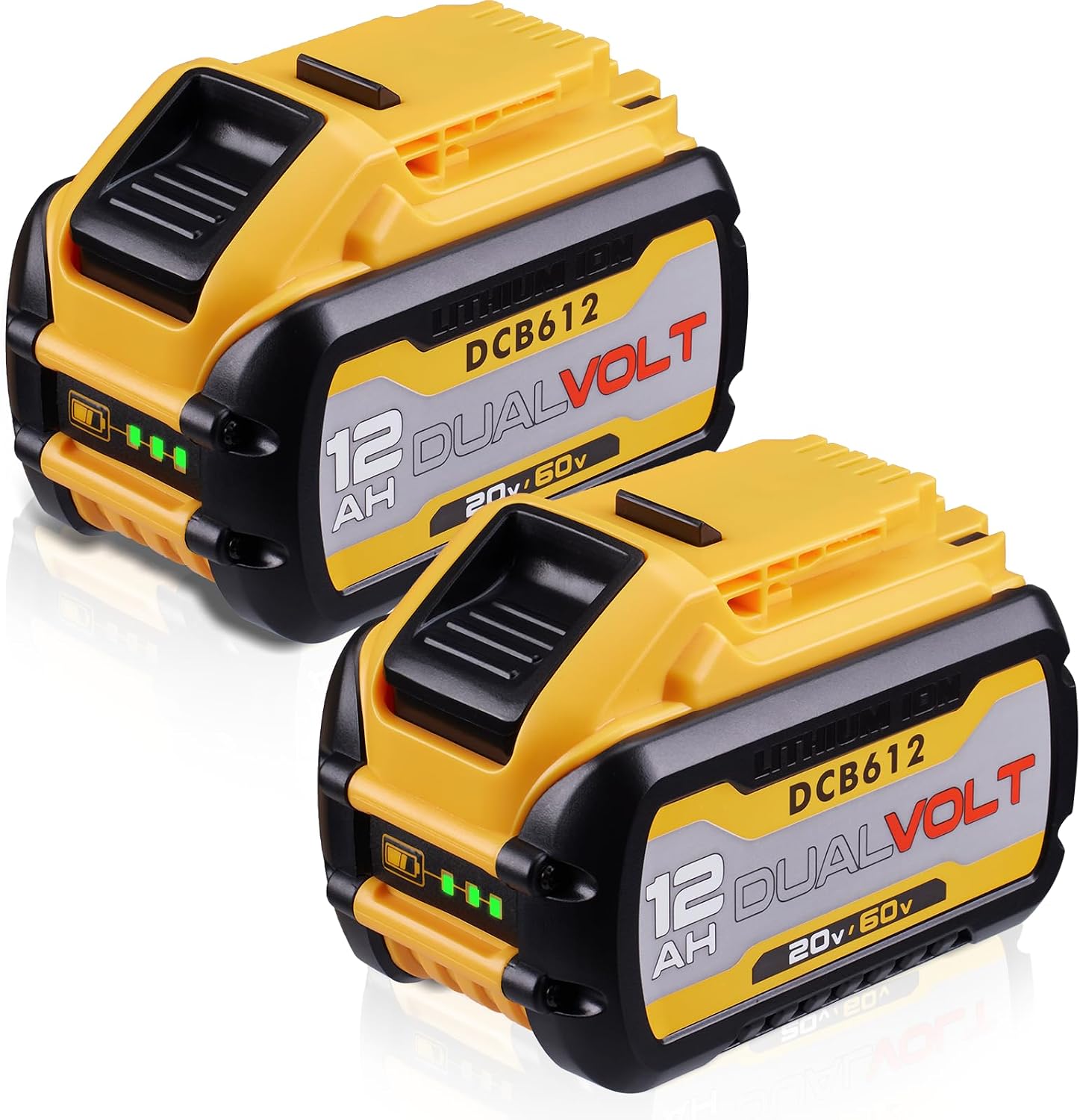Upgraded High Capacity 12.0Ah fle xvolt 20V MAX Lithium-Ion Battery Replacement for DCB606 DCB609 DCB612 Compatible with 20V/60V Cordless Power Tools and Chargers 2 Pack