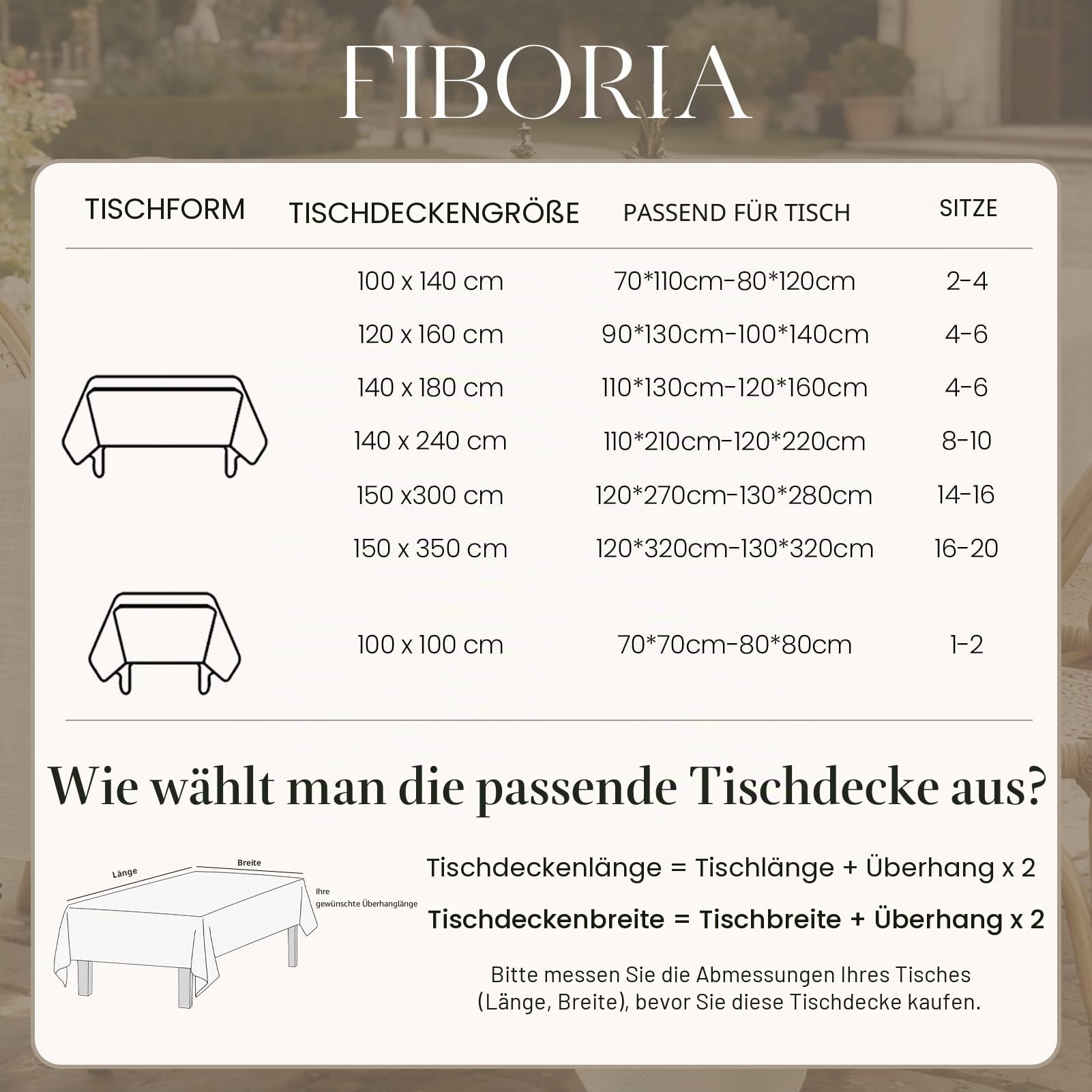 Abwaschbare Tischdecken groß 350x150 cm Tischdecke Rechteckig Leinenoptik Tischtuch Beige Abwaschbar Wasserabweisende Gartentischdecke Table Cloth für Frühling Outdoor,Ostern,Hochzeiten