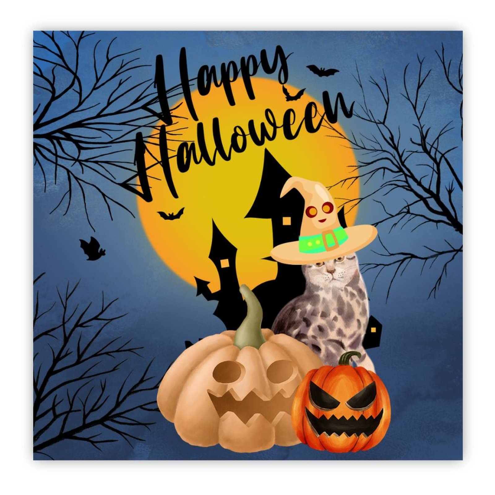 Panneau en bois citrouille Happy Halloween pour décorer votre salon de ferme