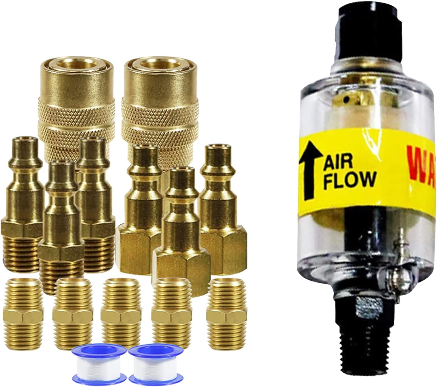 LE LEMATEC ZN312 Air Compressor Filter Dryer with Air Tool Fittings Bundle (Pack of 1)