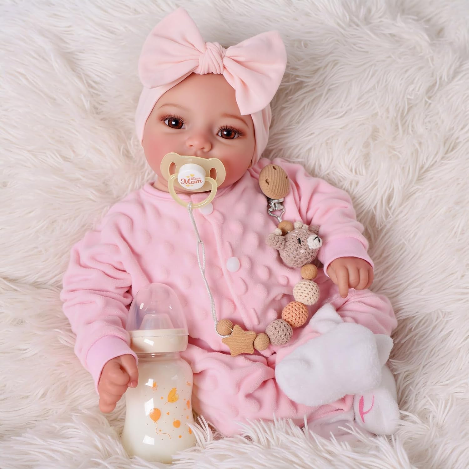 BABESIDE Reborn Baby Dolls Girls - 17-inch Cute Soft Vinyl Realistic Baby Doll Real Life Baby Dolls with Complete Accessories Perfect for Cuddling, Playtime, and Gift Giving