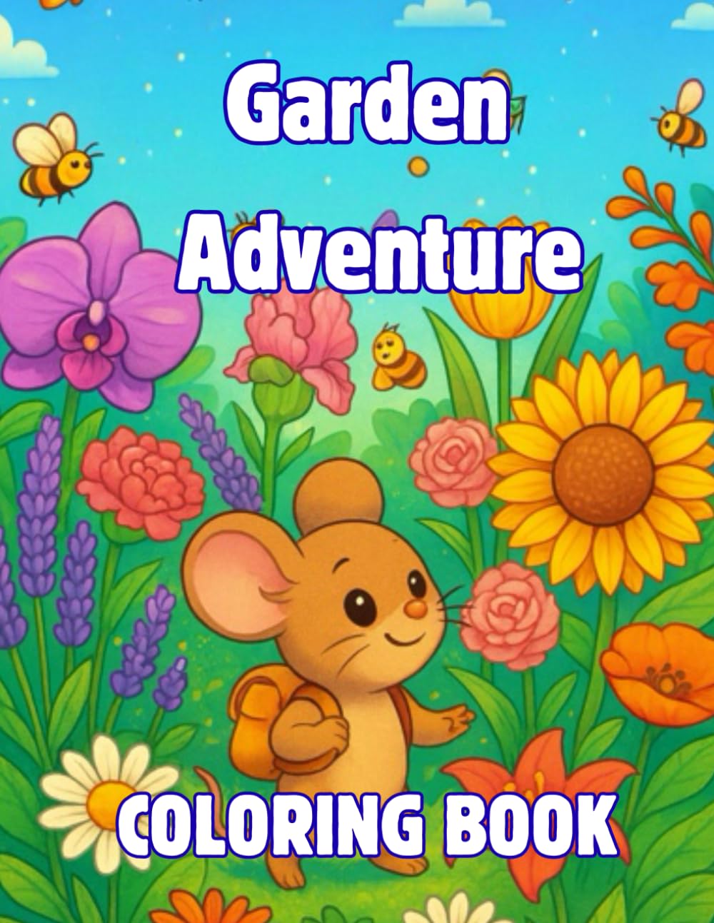 Garden Adventure: Coloring Book for Adults and Kids, Bold and Easy Designs