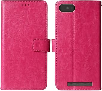 Premium Flip Leather Case Phone Cover for PINE64 PinePhone Business Folio Protector Protection Wallet Stand Card Slots Rose