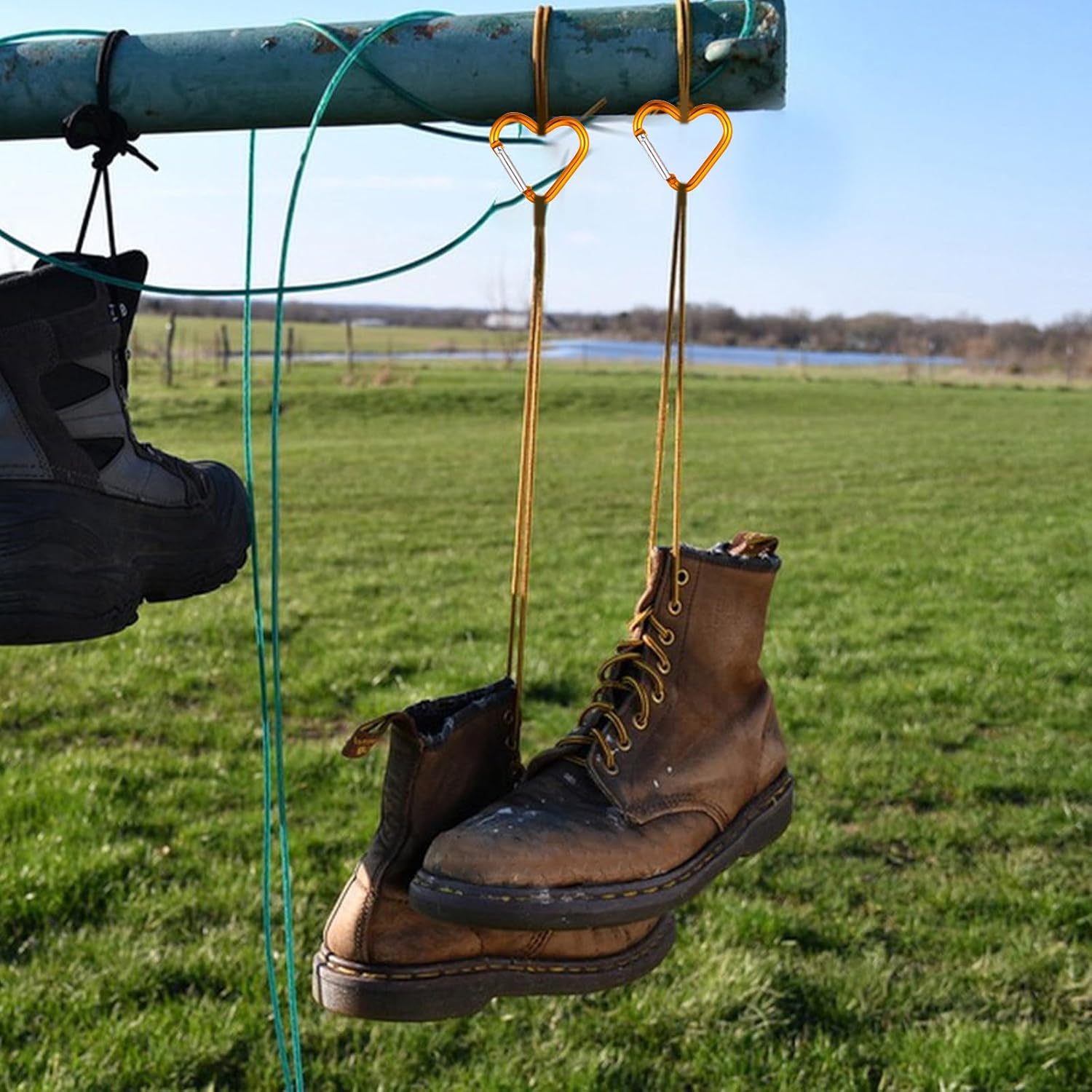 10Pcs Heart Shaped Carabiner Cute Carabiner Clip Small Keychain Clip Aluminum Alloy Carabiner Clip Heart Shape Key Ring Mini Snap Hooks Keychain for Water Bottle Holder Traveling - Image 6