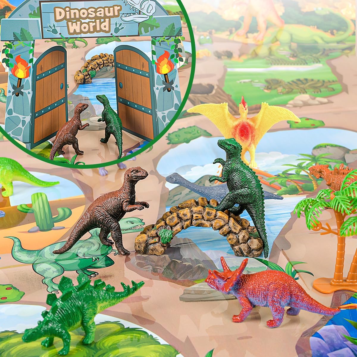 iZoeL Calendario Avvento Dinosauro 2024 Regalo Natale Ragazzi Bambino - 24 Mini Dinosauri Personaggi Playset per Natale Regalo Advent Calendar a Sorpresa Le Vacanze Natale per Figlio Nipoti Bambini