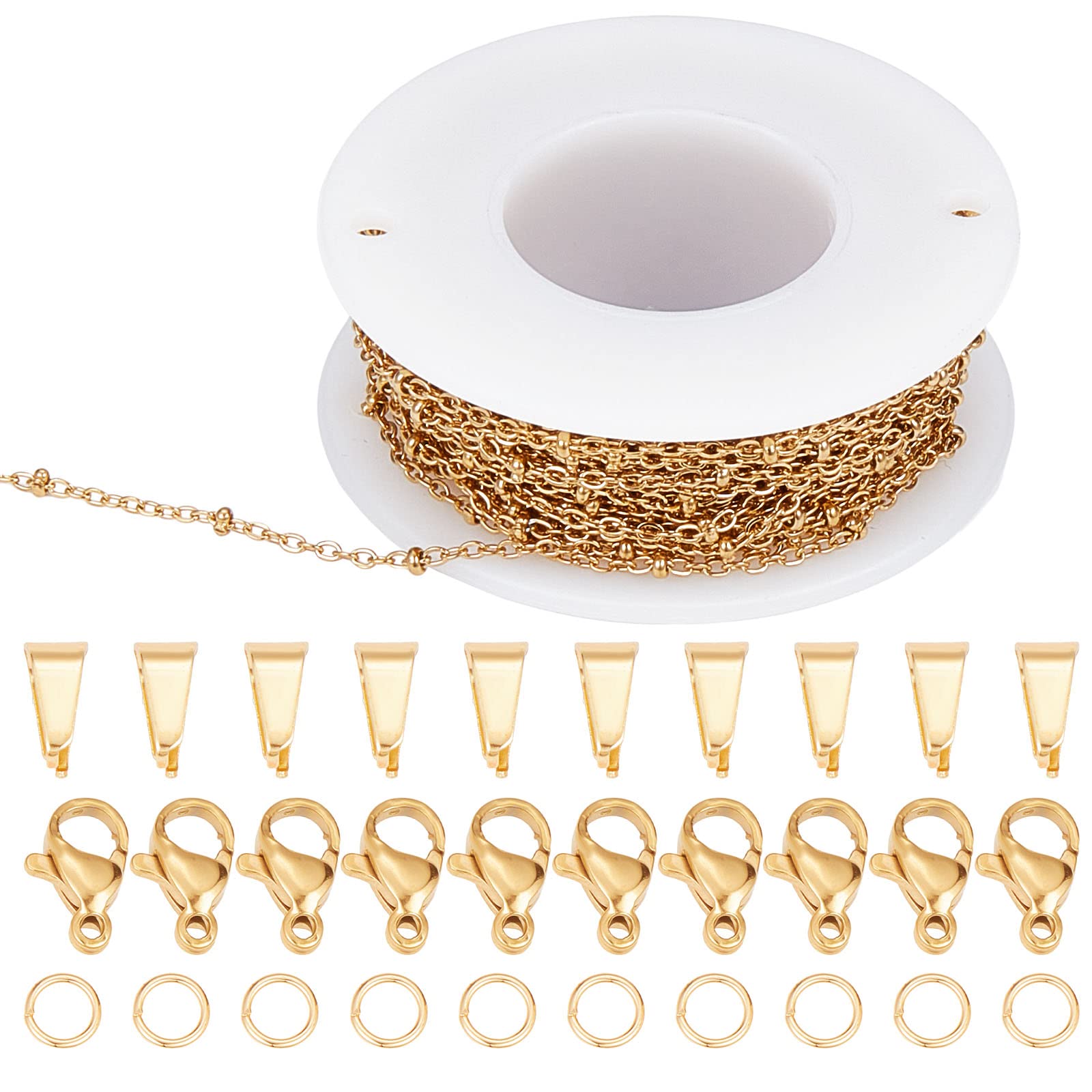 Chaînes de Perles Acier Inoxydable pour ateliers bijoux à la maison