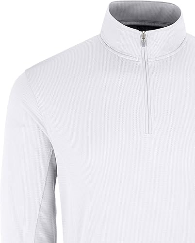 Miniatura 3 de Vantage Apparel Sudadera estándar universitaria micro malla rendimiento blanco 14 cremallera para hombre