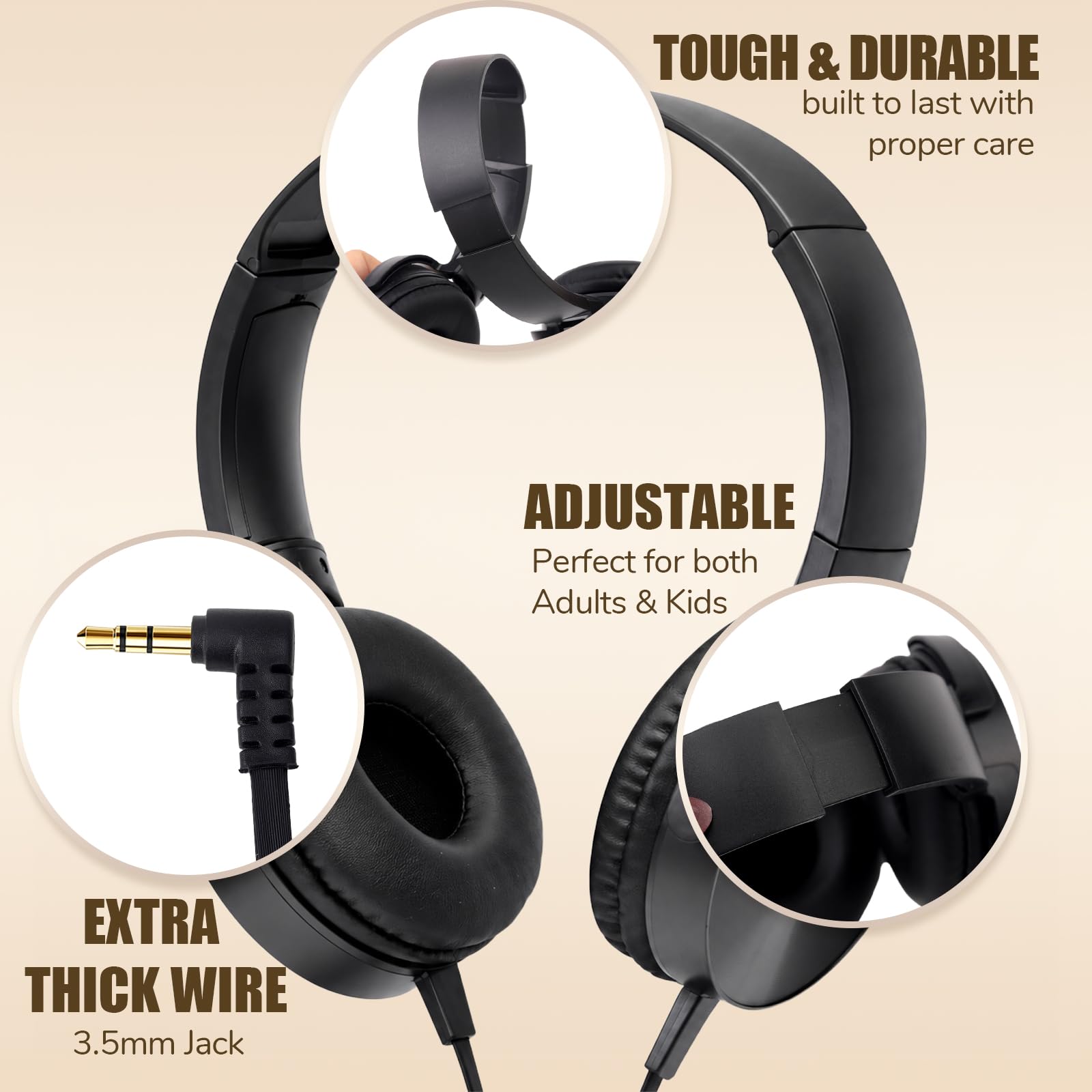 Lot de 8 casques de classe pour étudiants – Écouteurs intra-auriculaires de qualité supérieure pour enfants K-12 et salles de classe, ultra durables et faciles à nettoyer avec réduction passive du