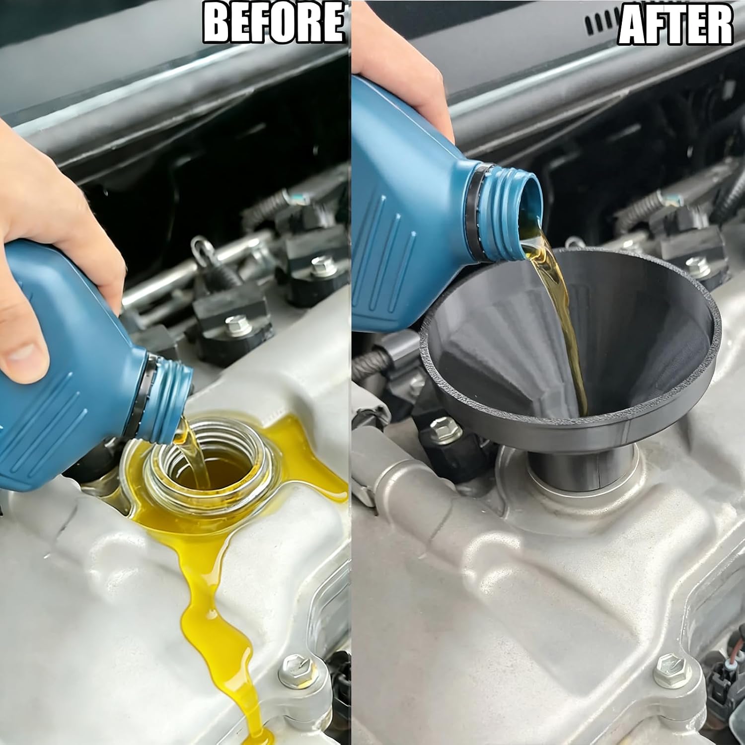 Funnels for Automotive Use, Engine Oil Change Tool for Toyota, Fits Most Camry, 4Runner, Auris, Avalon, Avensis, Celica, Corolla, Prius, Echo, Matrix, Highlander,for DIY Owners&Technicians