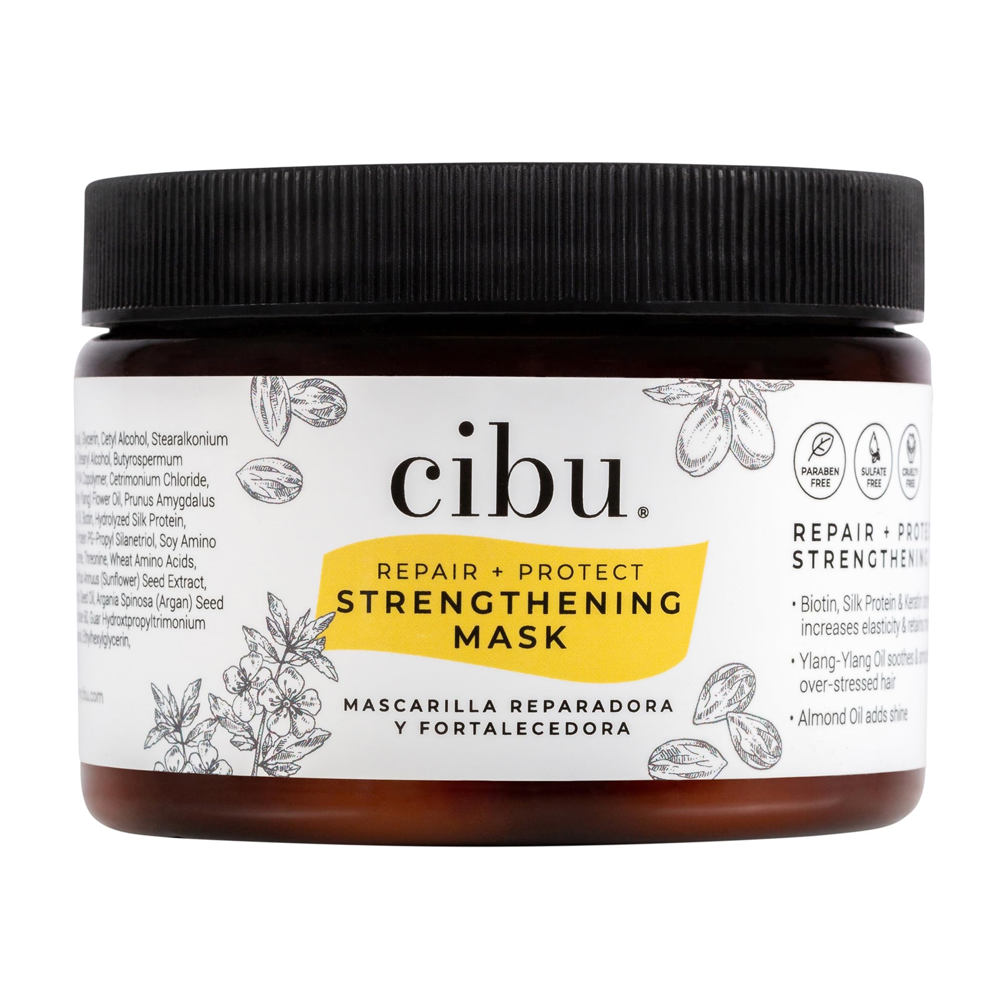 CIBU Repair Strengthening Mask with Keratin and Almond Moisture, 12 oz