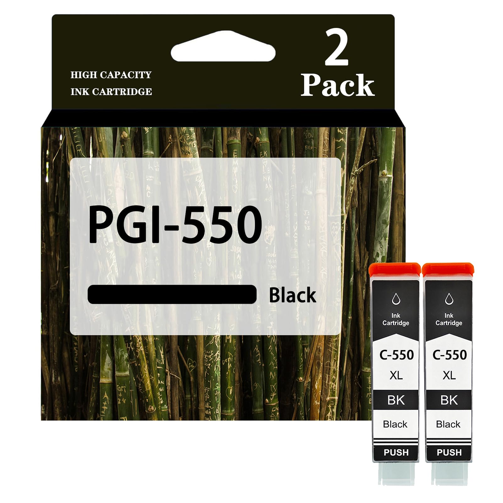 Lot De 4 Cartouches D'encre Noire Compatibles Canon PGI-550Bk - 23ml, Neuves