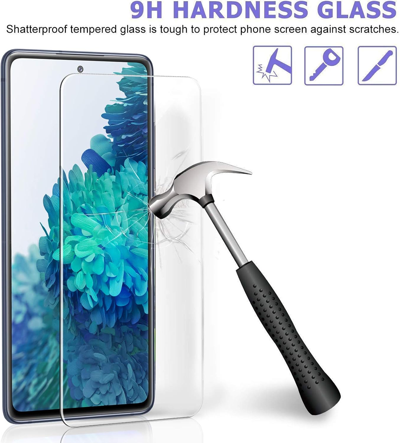 Ferilinso [2 Pack for Samsung Galaxy S20 FE Screen Protector [Tempered-Glass] [Military Protective] [Case Friendly] [Anti-Fingerprint] [Anti-Scratch] [Bubble Free] [Easy Installation] for S20 FE/A51