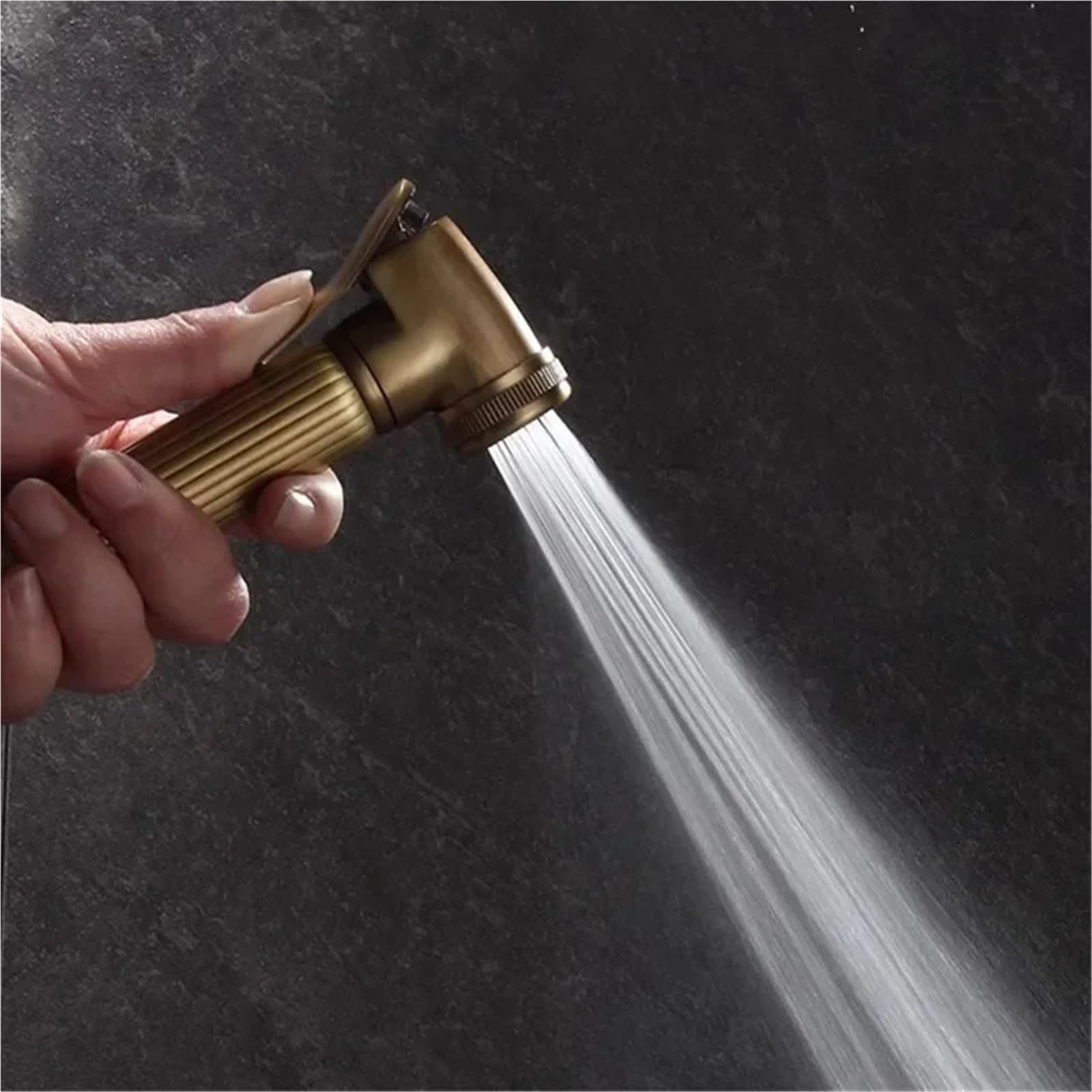 Ducha Higienica para WC Juego de rociador bidé for inodoro bronce antiguo, grifo latón doble uso, baño, for ducha alta presión para higiene del baño(Antique C)