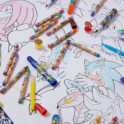 Miniatura 4 de Sonic The Hedgehog - Juego de arte para colorear para niños con calcomanías y sellos, más de 150 piezas