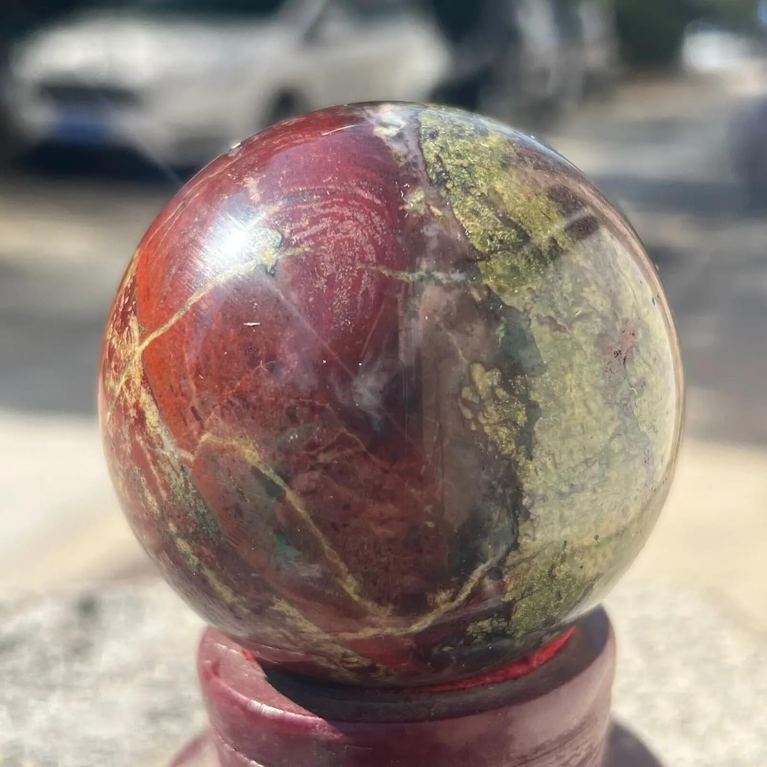 Dragon Bloodstone Crystal Ball Home Decor Stone Home Decor(600-700g)