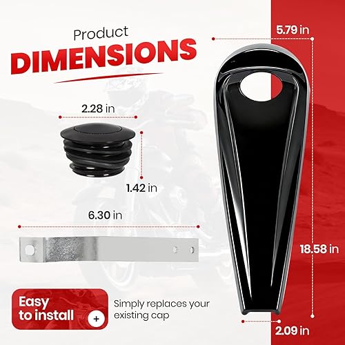 Miniatura 3 de ECOTRIC Tapa de tanque de combustible y consola de tablero lisa Compatible con 2008-2023 Harley Touring Street Road Glide Electra Glide FLHT FLHX